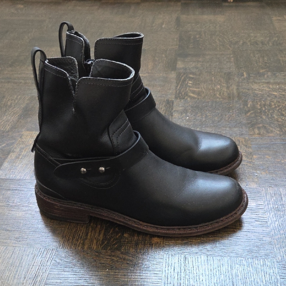 rag & bone Black Leather Combat Boots